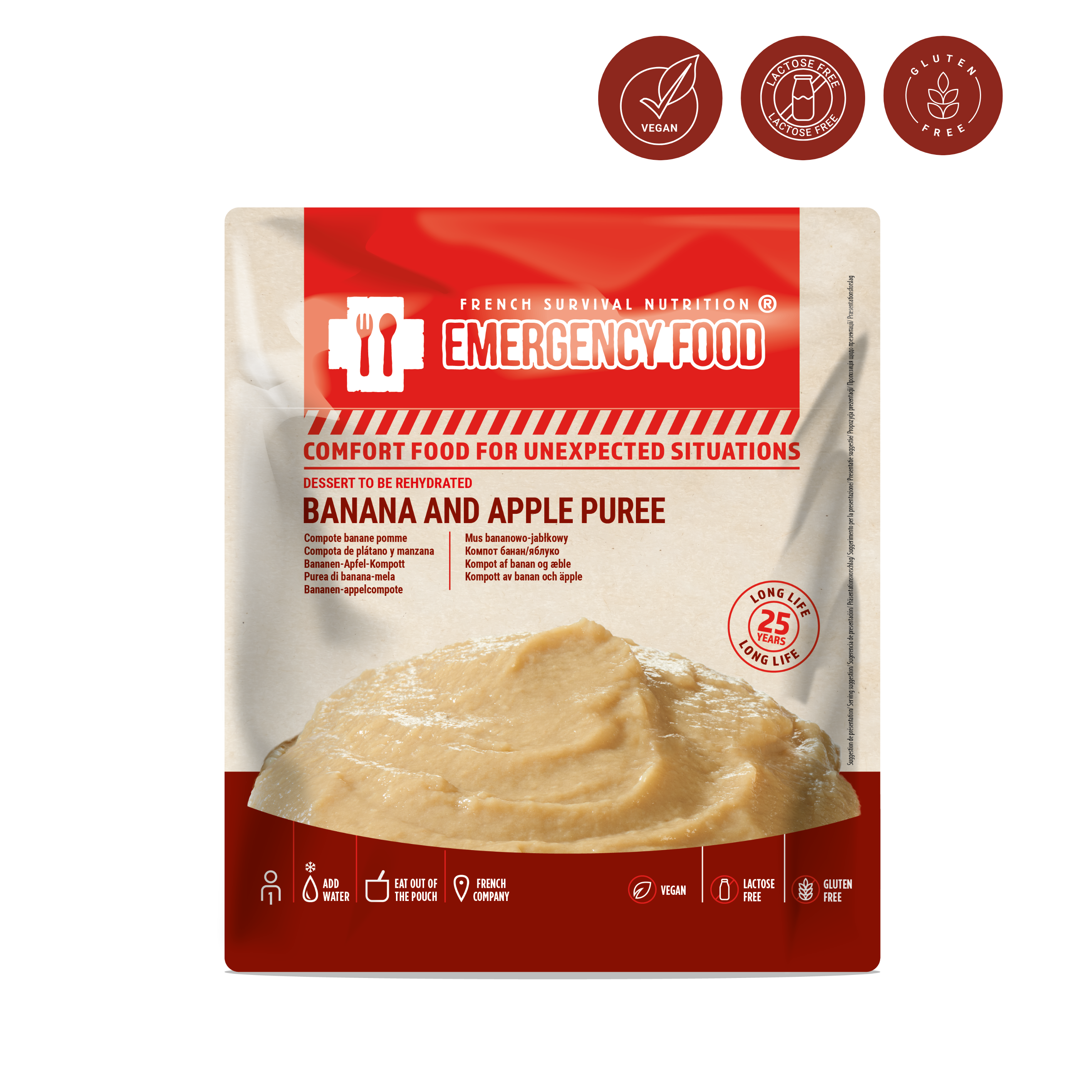 Compote banane pomme - 100g - DDM 25 ans