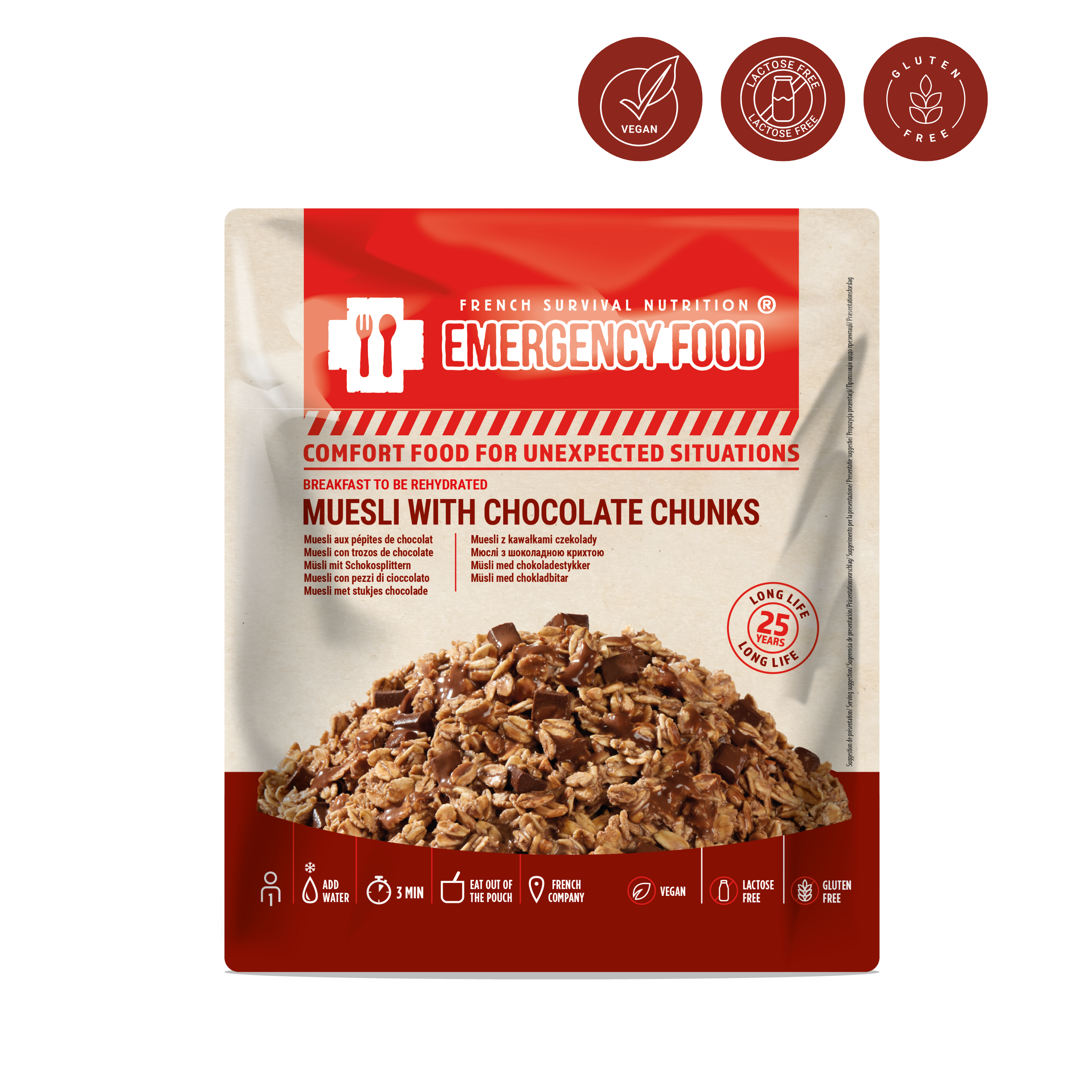 Muesli aux pépites de chocolat - 150g - DDM 25 ans