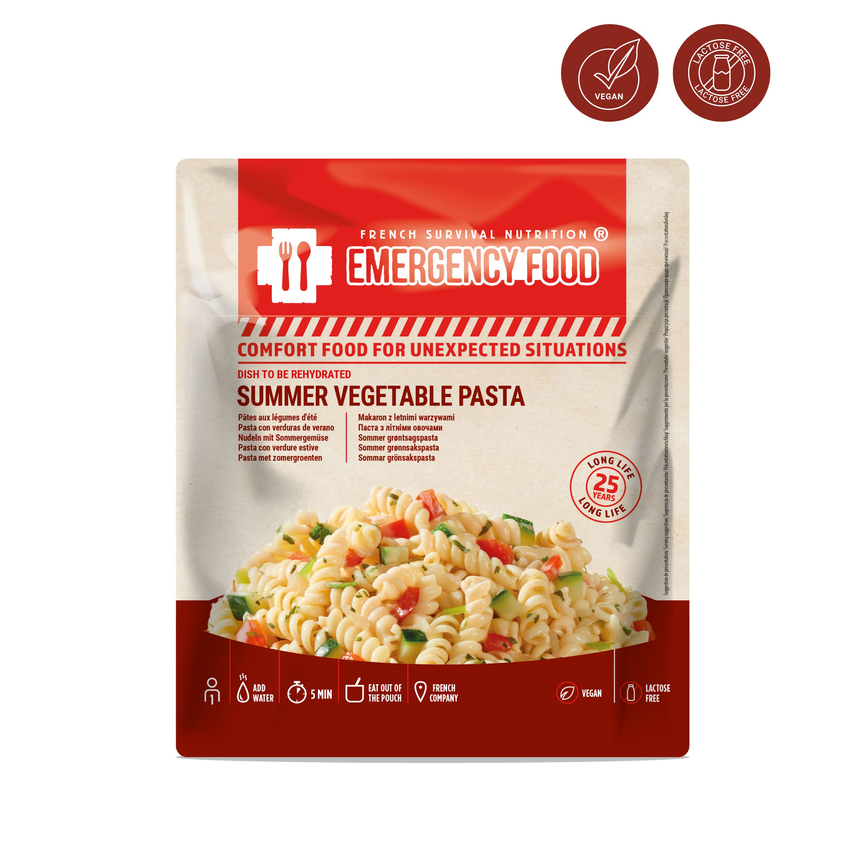 Pâtes aux légumes d'été - 150g - DDM 25 ans