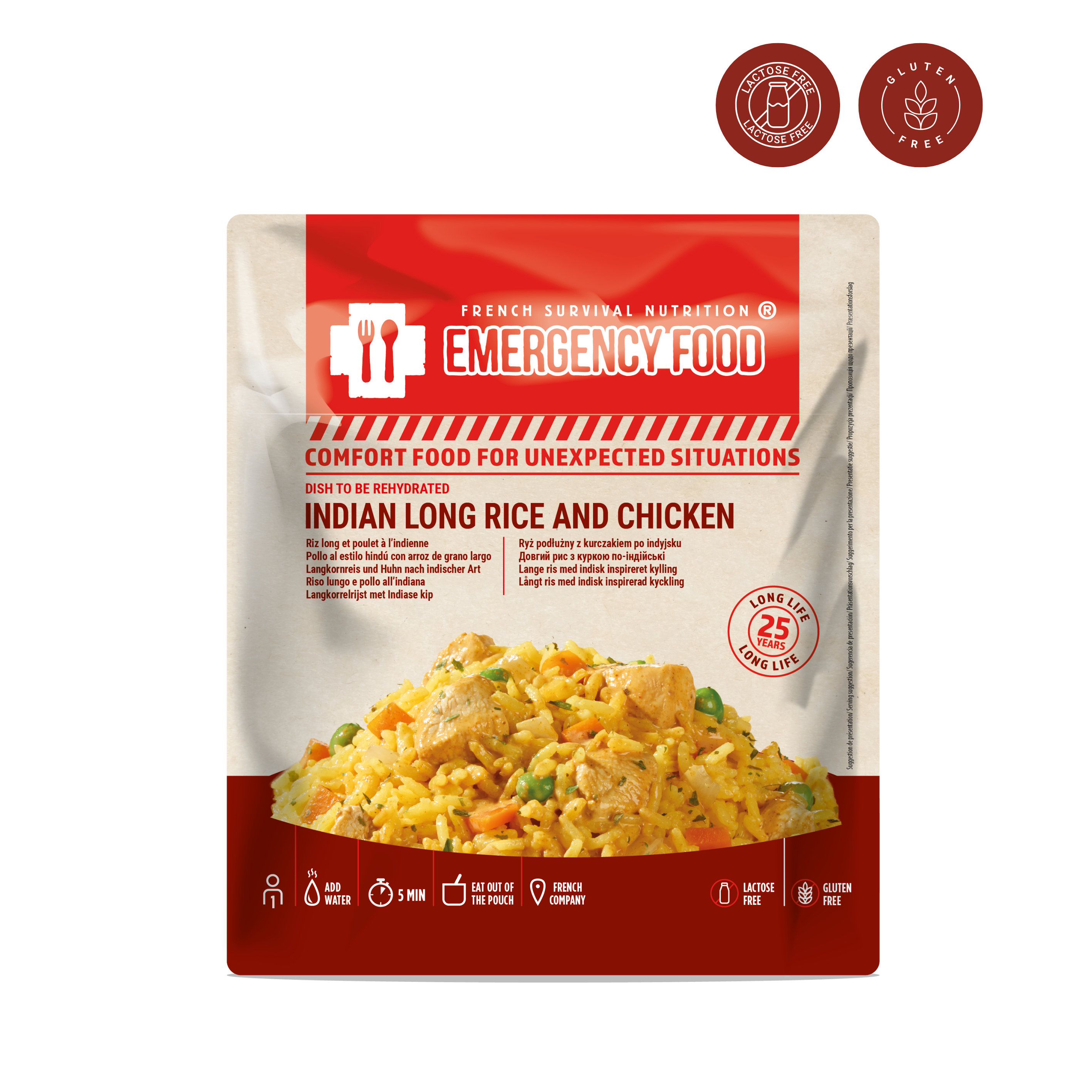 Riz long et poulet à l'indienne - 150g -  DDM 25 ans