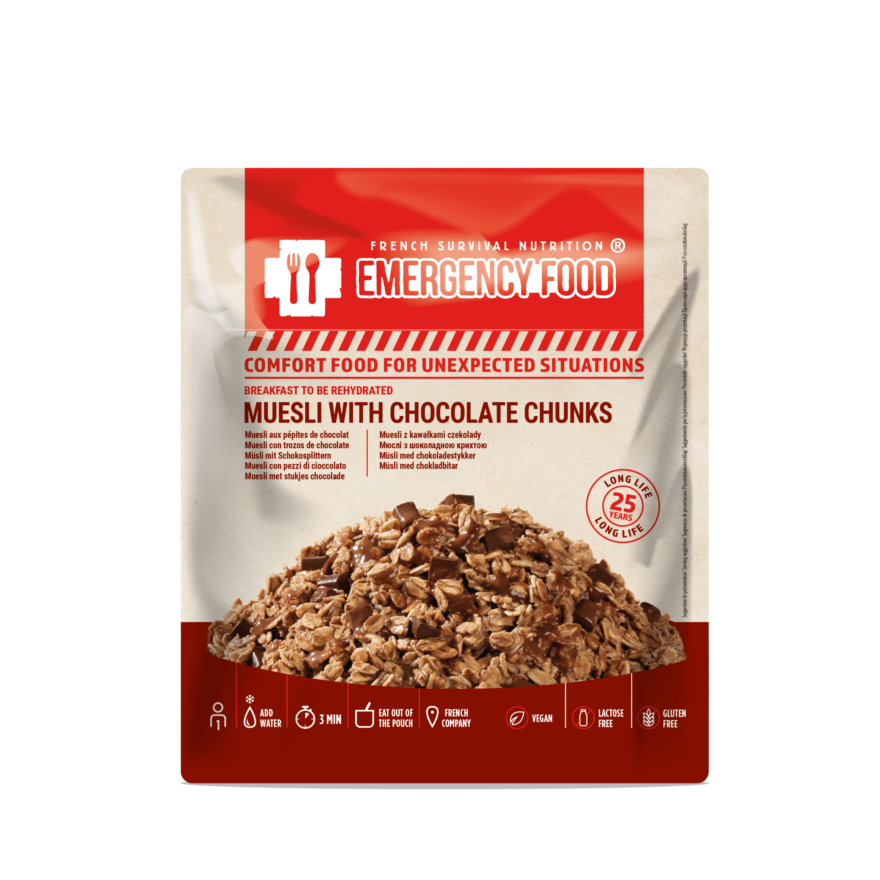Muesli aux pépites de chocolat - 150g - DDM 25 ans