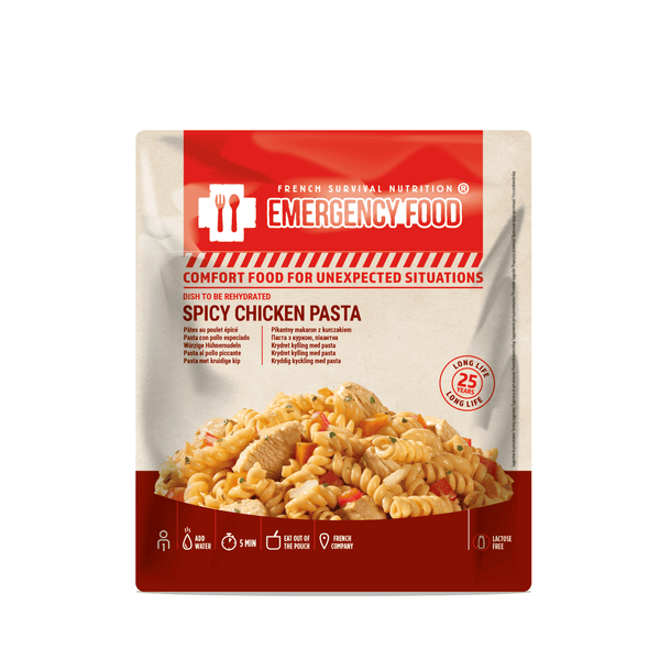 Pâtes au poulet épicé – Longue conservation