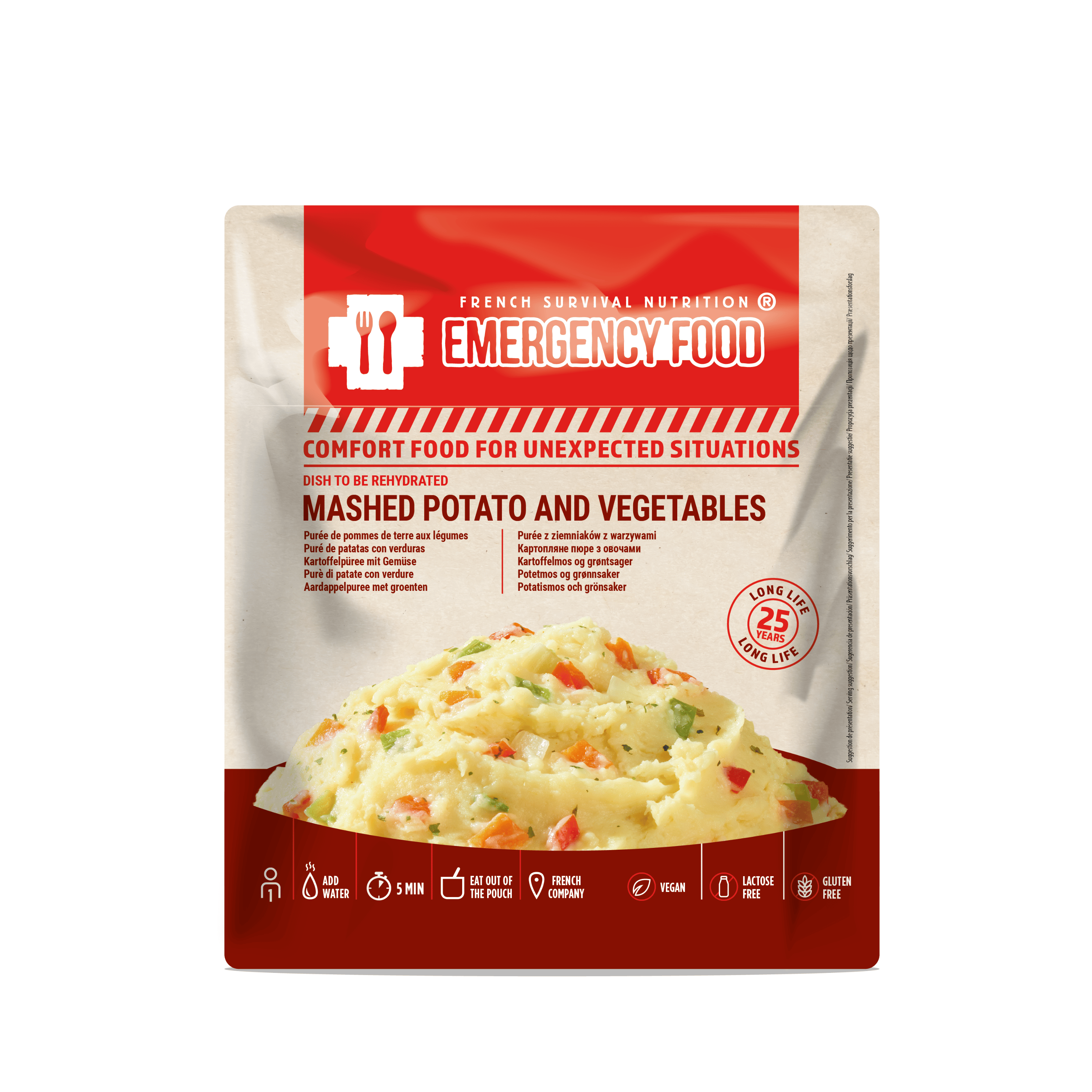 Purée de pomme de terre aux légumes - 150g -  DDM 25 ans