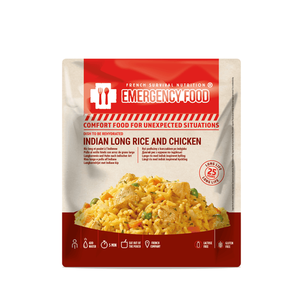 Riz long et poulet à l'indienne - 150g - DDM 25 ans